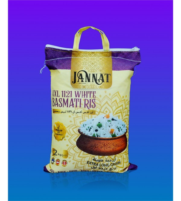 Jannat XXL Steam Basmati Rice-2 kg(White 1121)