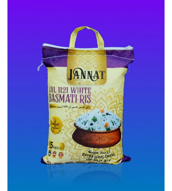 Jannat XXL Steam Basmati Rice-5 kg(White 1121)